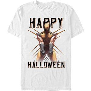 Marvel Big & Tall Wolverine Halloween Men's Short Sleeve T Shirt White XLT